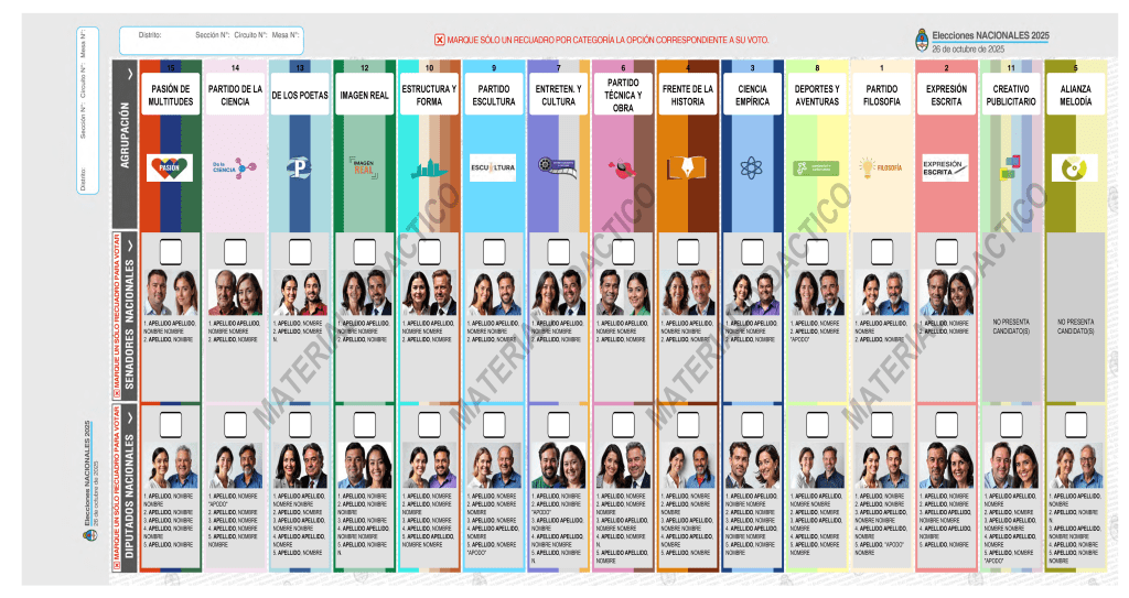 La Cámara Nacional Electoral oficializó las boletas únicas de papel para las elecciones de&nbsp;octubre